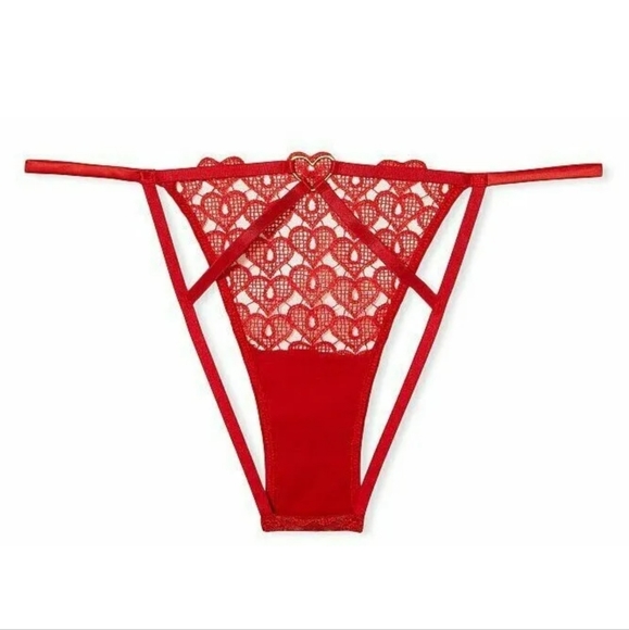 VICTORIAS SECRET DREAM ANGELS SWEETHEART LACE OUVERT CHEEKY PANTY - Picture 2 of 4